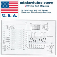 C51 4 Bits LED Digital Electronic Clock AT89C2051 C51 Production Suite DIY Kit - eElectronicParts