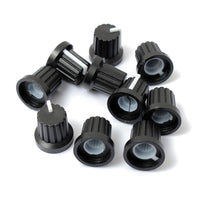 10 Pcs 6mm Shaft Hole Dia Plastic Threaded Knurled Potentiometer Knobs wh148 Cap