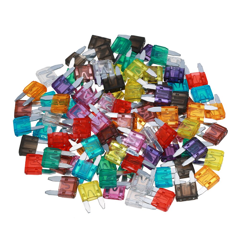100pcs 10 values Car Mini Blade Fuses Kit 2A 3A 5A 7.5A 10A 15A 20A 25A 30A 35A - eElectronicParts