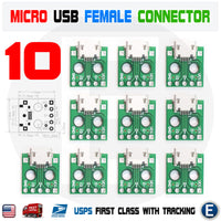 10pcs MICRO USB To DIP Adapter 5pin Female Connector Pcb Converter DIY Kit mini - eElectronicParts