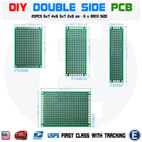 20pc 5x7 4x6 3x7 2x8 cm Double Side Stripboard Prototype PCB Circuit Board