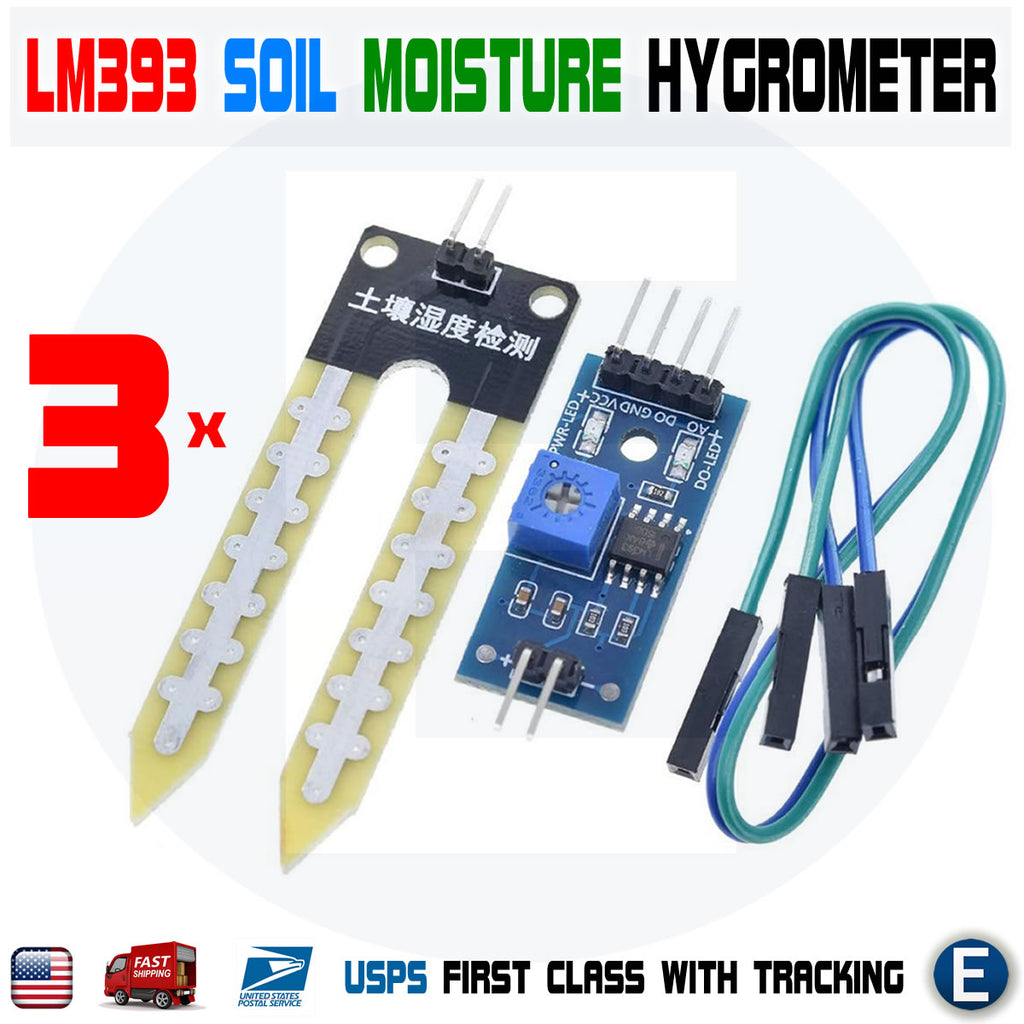 3 x Soil Hygrometer Water Detection Module Moisture Sensor for Arduino DIY USA