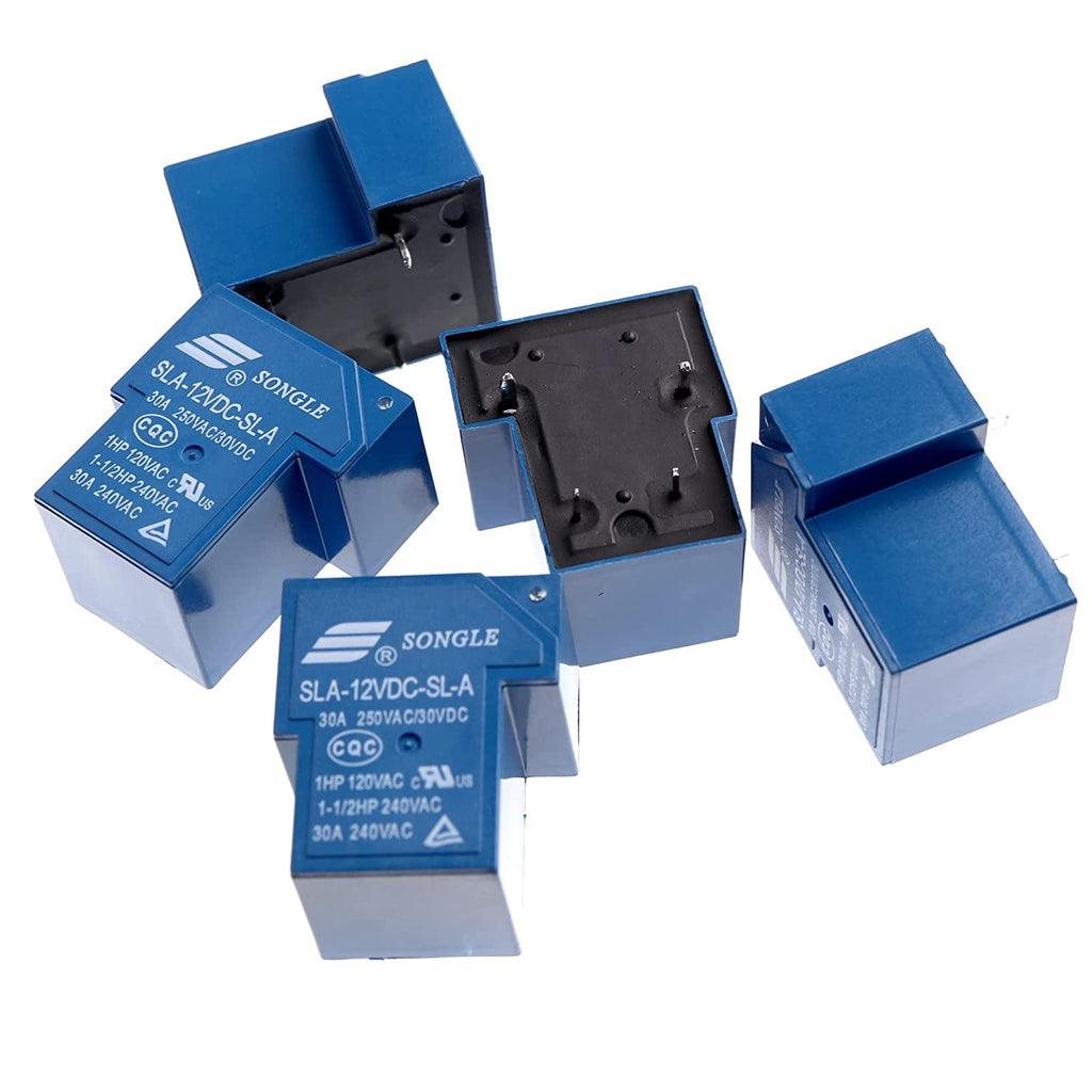 Songle SLA-12VDC-SL-A PCB Power Relay - 12V DC Coil, 30A 250VAC Switching, 4-Pin - For Industrial & DIY Electronics