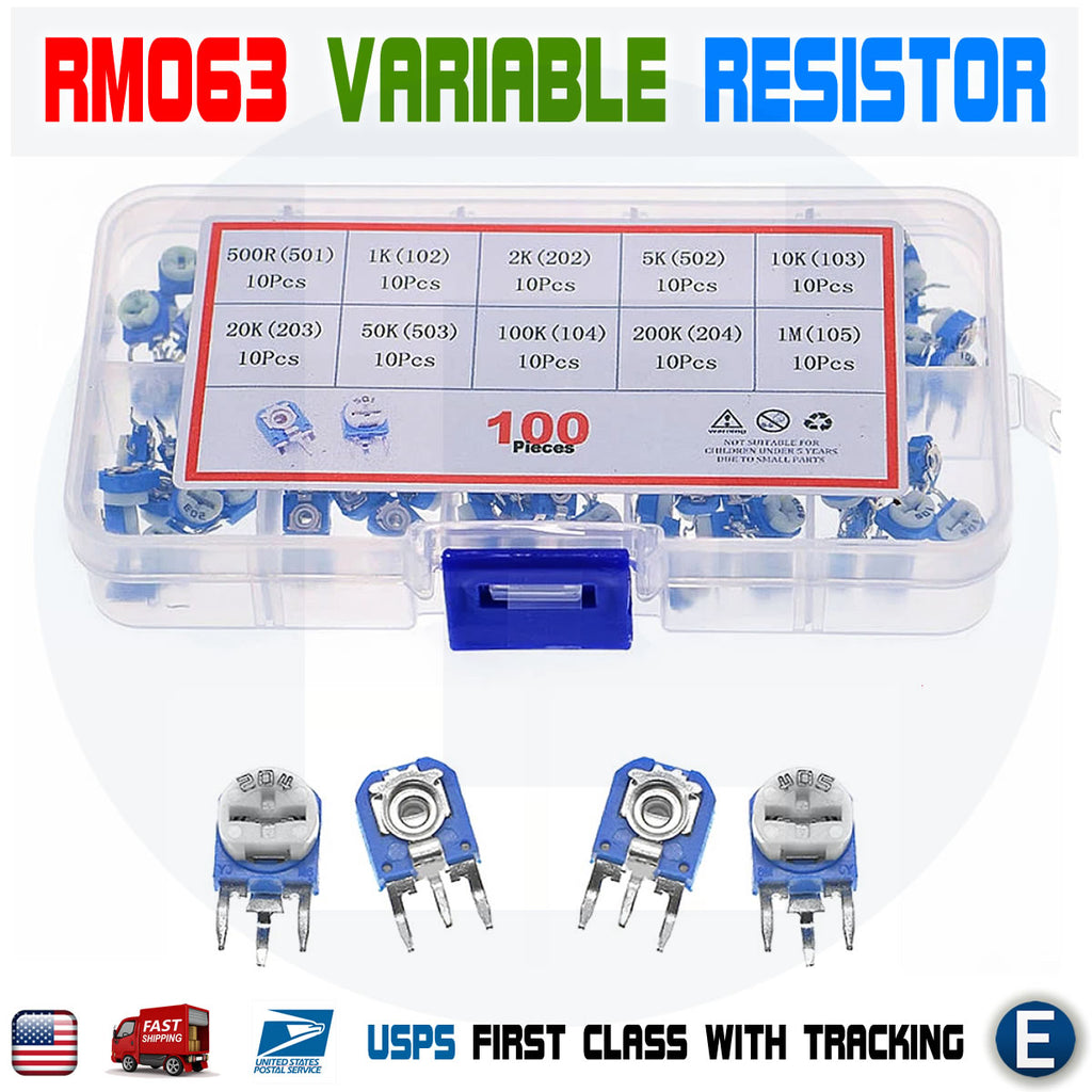 Cal R Pot Variable Resistor 100PCS RM063 Trimmer Trim Pot Variable Resistor Potentiometer 500~1M 1 ...