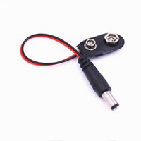 5pcs 9V Battery Connector With 2.1mm x 5.5mm DC Plug 2.1x5.5 6F22 1604A 1604D MN1604 PP3