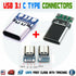 USB 3.1 Type C Pair Male+Female DIY Solder Plug PCB Connector Socket 56K Resistor