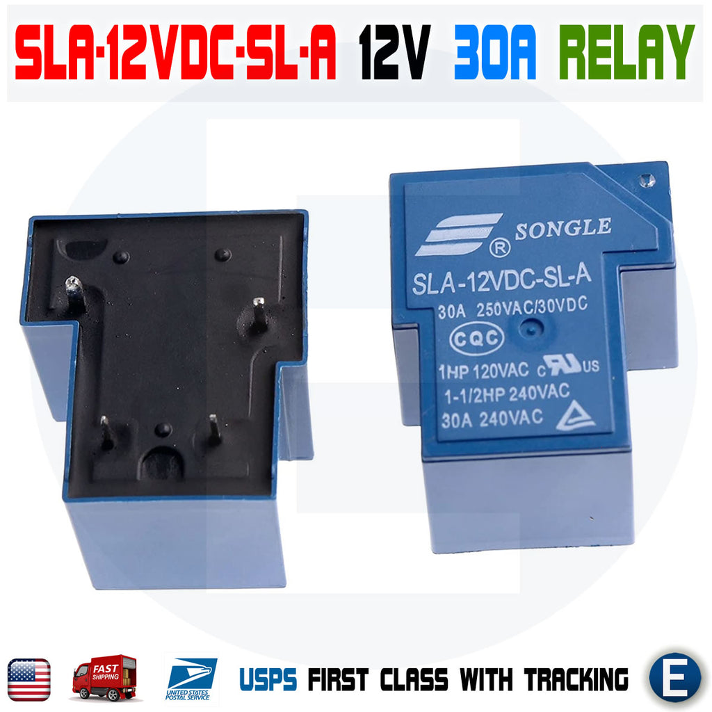 SLA-12VDC-SL-A Songle Relay 12VDC 30A 250VAC 30VDC 4 Pin 12V DC 12 Volt V