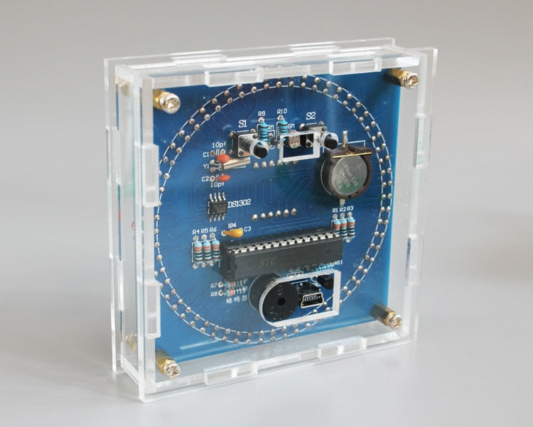 Led Display Alarm Clock Module DIY Rotating Digital LED Display Module Alarm Electronic Clock Kit + E ...