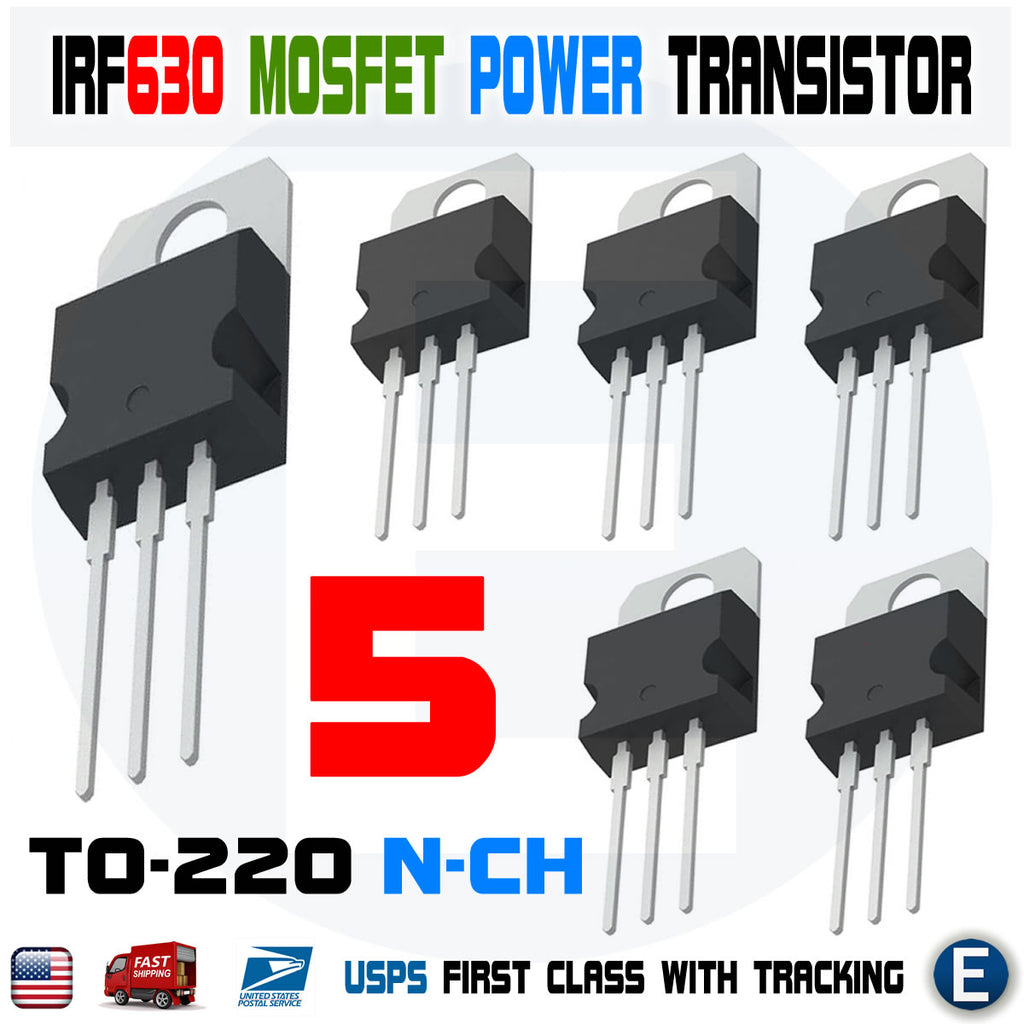 5pcs IRF630 IRF630N Power MOSFET 9A 200V TO-220 IR Transistor
