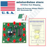 1PCS Round Electronic Lucky Rotary Suite CD4017 NE555 Self DIY LED Light Kit