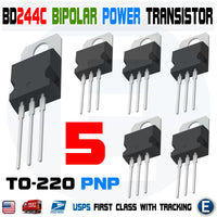 5PCS BD244C Power Transistor PNP 45V 6A 65W TO-220 Bipolar Epitaxial BD244