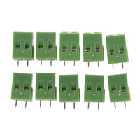 10PCS KF128-2P Green PCB Mount Screw Terminal Block Connector 2 Pin 5MM Pitch