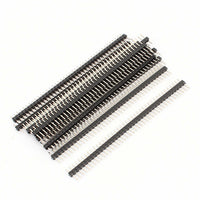 10Pcs 40Pin Male Single Row Straight Strip Pin Header PCB Panel 2.54mm Black