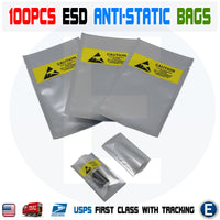 100pcs ESD Anti Static Shielding Bags 2.5''x 4.5'' 11*7cm Waterproof Electronics