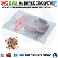300pcs 30value 50V Ceramic Capacitor Assorted kit Assortment Set 2pf-0.1uF