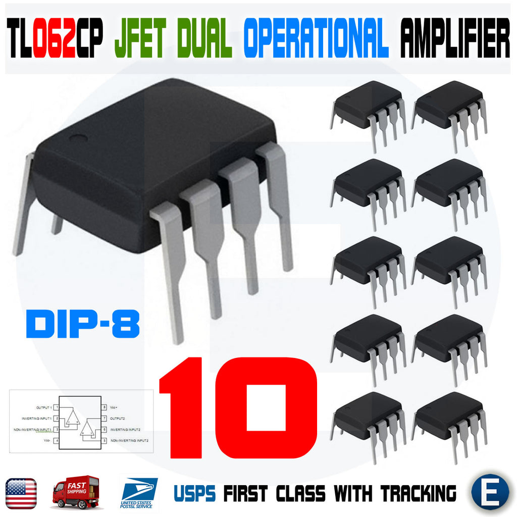 10PCS TL062CP JFET-Input Dual Operational Amplifier IC TL062 DIP-8 Low ...
