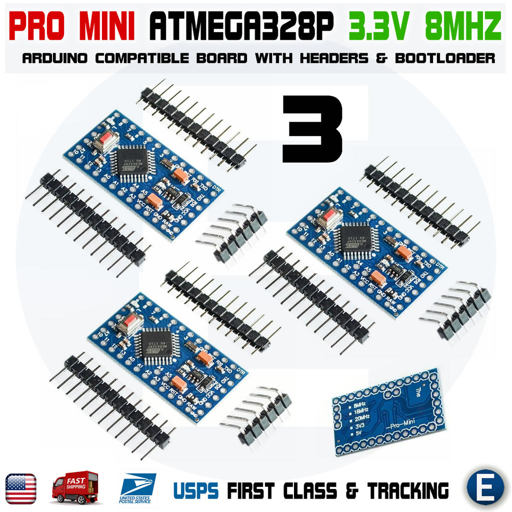 3Pcs Atmega328P Arduino Pro Mini Compatible Board Module 3.3V 8MHz Atm ...