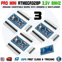 3Pcs Atmega328P Arduino Pro Mini Compatible Board Module 3.3V 8MHz Atmel - eElectronicParts