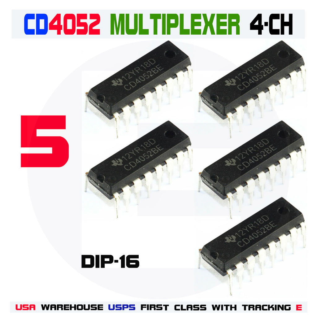 5Pcs CD4052 4-Channel Multiplexer Demultiplexer IC dip-16 CMOS - eElectronicParts