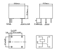 10pcs Relay Switch SRD-05VDC-SL-C 5 Pins 5 V DC PCB Mini Type SPDT 10A Blue