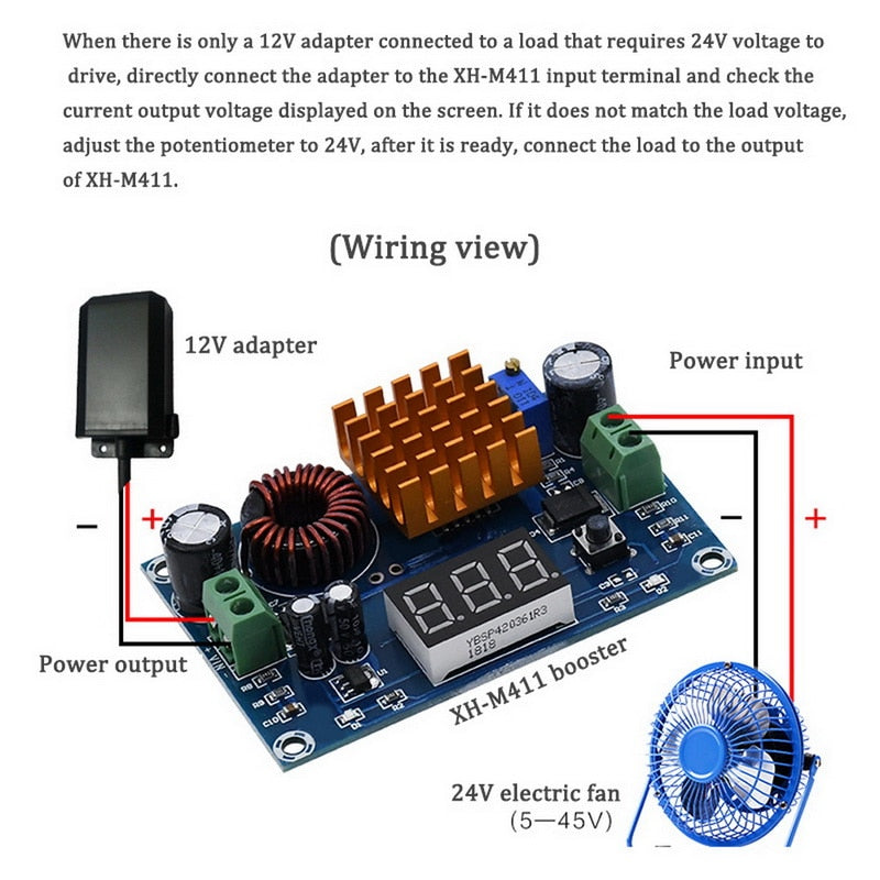 XH-M411 DC-DC Boost Adjustable Step Up Converter 5V-45V Power Supply M –  eElectronicParts