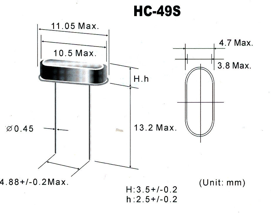 10pcs 8MHZ 8.000 HZ HC-49S Crystal Oscillator quartz passive Arduino Raspberry Pi