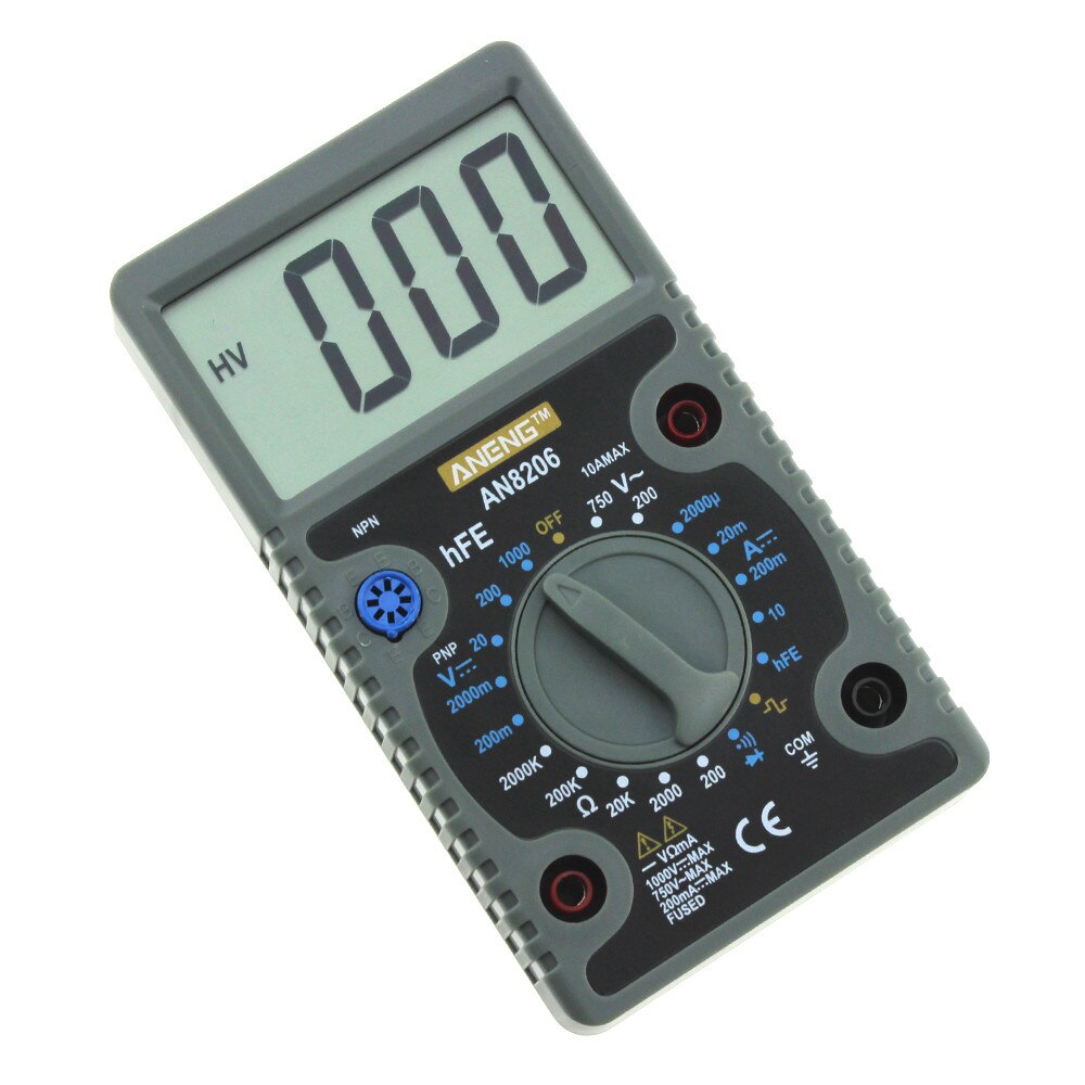 ANENG AN8206 large LCD Screen Digital Multimeter 1999 counts AC/DC voltage GREY - eElectronicParts