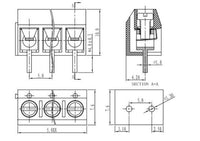 10PCS 3 Pin Screw Terminal Block Connector Blue PCB Mount KF301-3p 5mm - eElectronicParts