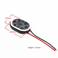 2pcs Speaker Oval 20x14mm Dia 8 Ohm 1W 2-Wire Mini Micro Audio Magnetic Arduino