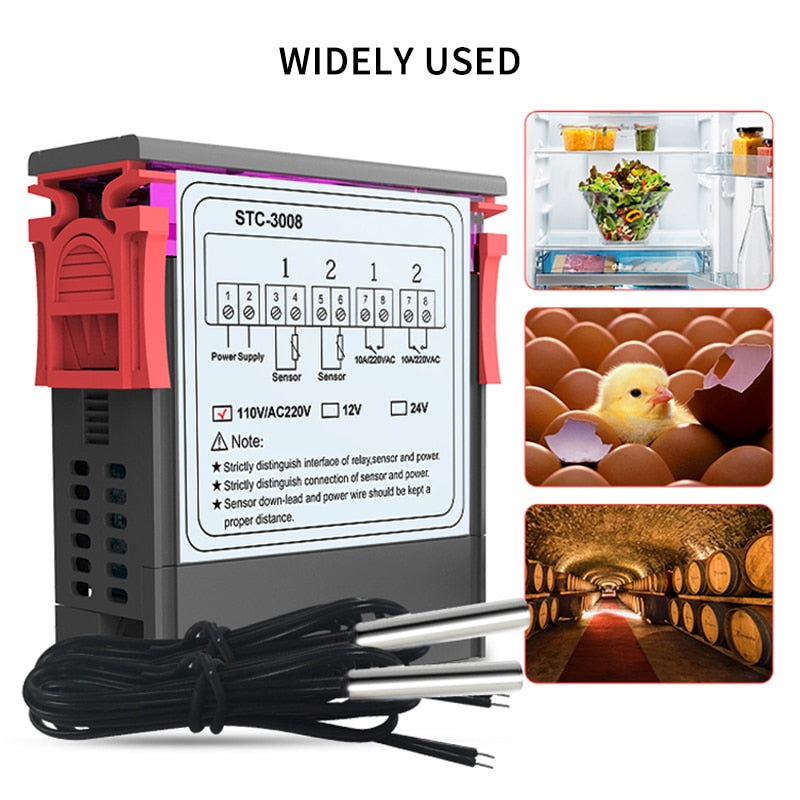 Termostato Digital Stc-3008 110v/220v Com 2 Sensores 2 Relés | Frete Grátis - Foto 10