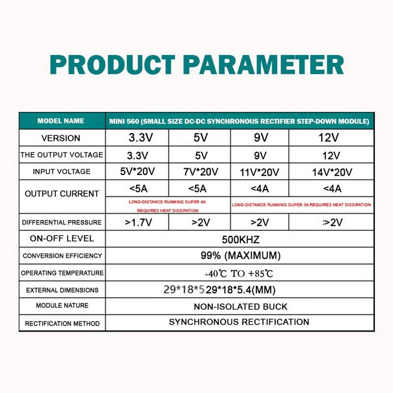 Mini560 Datasheet Mini560 Step-Down Stabilized Voltage Power Supply Module DC-DC Output ...