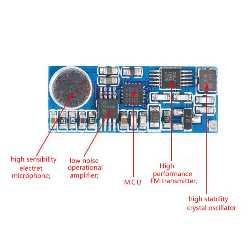 Mini FM Wireless Microphone Transmitter Spy Bug Module Single Channel ...