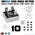 10pcs KBPC2510 Diode Bridge Rectifier Single Phase Metal Case 1000V 25A - eElectronicParts