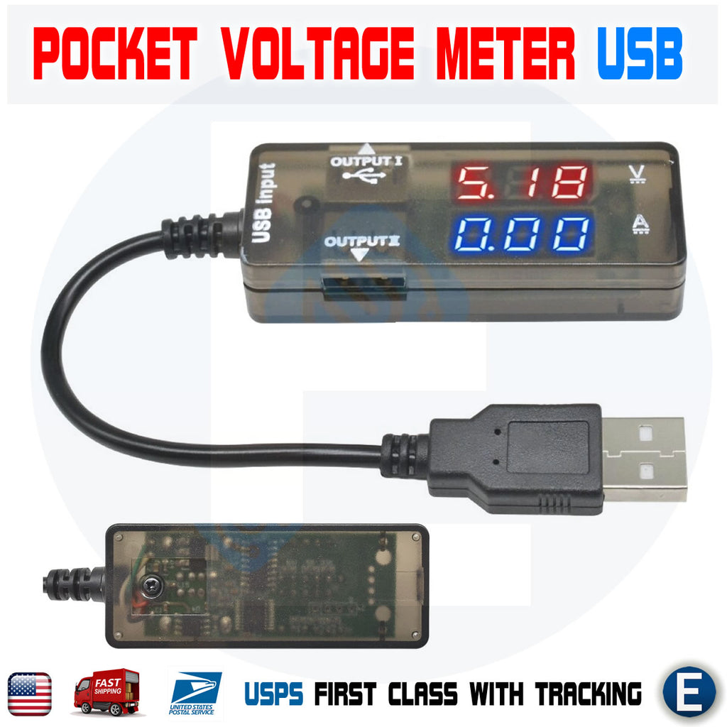 Portable Mini LED Digital Voltmeter Ammeter USB Tester Voltage Current Meter - eElectronicParts