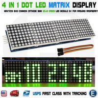 4 in 1 matrix 8x32  green arduino led display module max7219 5p line 32x8 Raspberry pi - eElectronicParts
