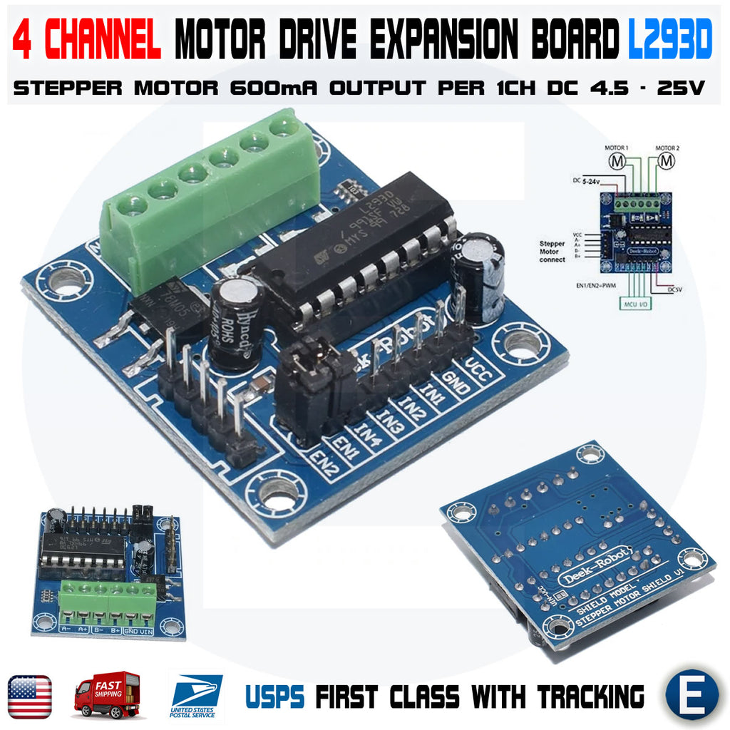 4 Channel Mini Motor Drive Shield Expansion Board L293D Module for Arduino - eElectronicParts