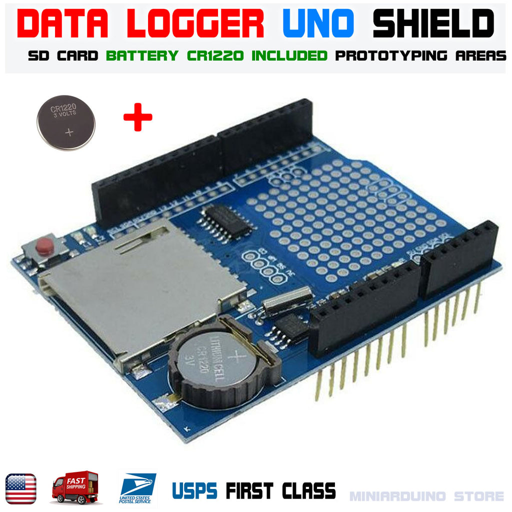 Recorder Data Logger Module Logging Shield XD-05 For Arduino UNO SD Card + Battery - eElectronicParts