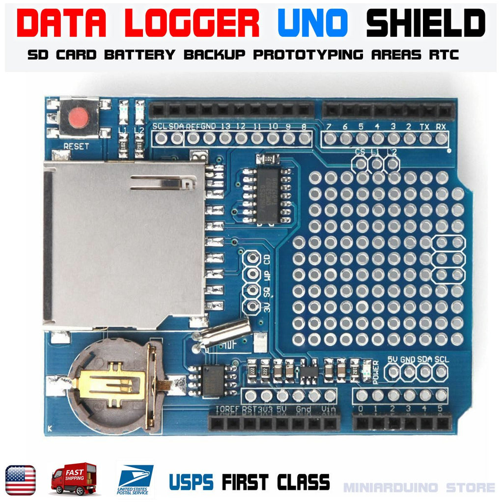 Recorder Data Logger Module Logging Shield XD-05 For Arduino UNO SD Card + Battery - eElectronicParts