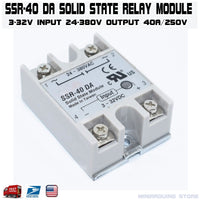 SSR-40DA Solid State Relay Module 3-32V DC Input 24-380VAC 40A - eElectronicParts