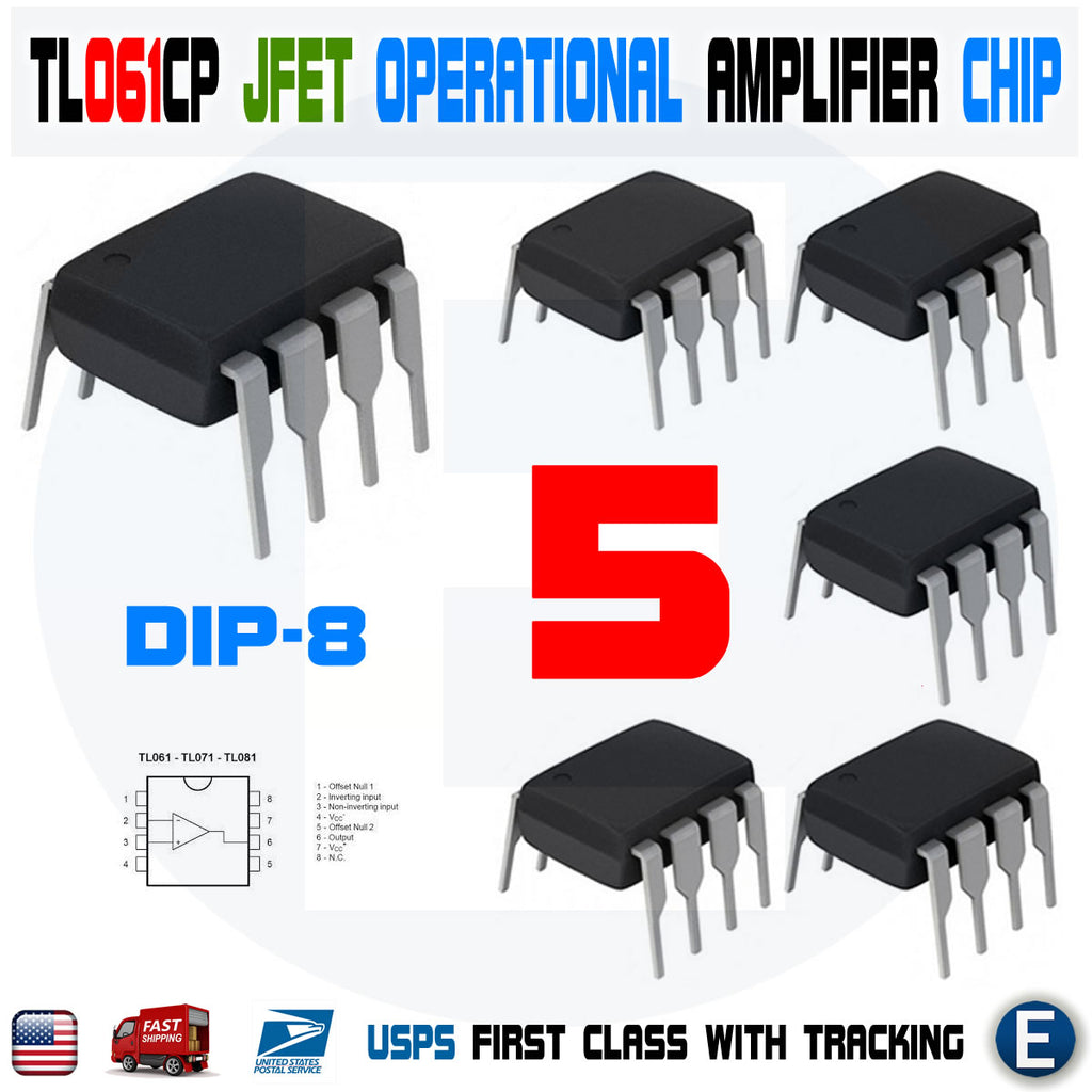 5PCS TL061CP Low-Power JFET-Input Operational Amplifier IC Chip TL061 OP-AMP