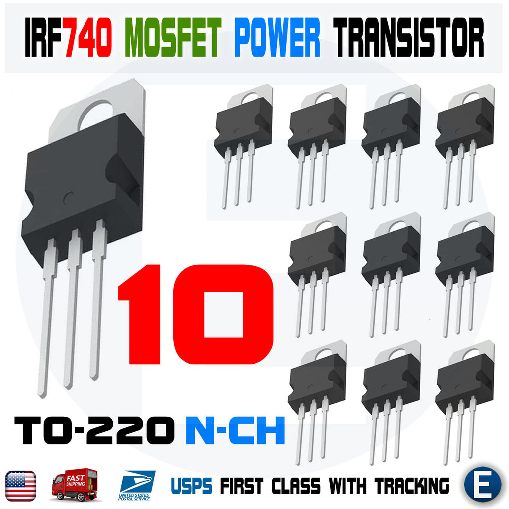 10PCS IRF740 "IR" Power MOSFET Transistor N-Channel 10A 400V IRF740PBF
