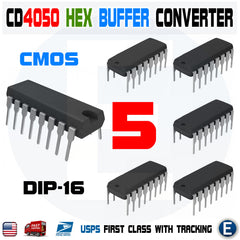 5 Pezzi CD4050BE CMOS Buffer Non Invertente - Texas Instruments DIP-16 - Foto 2