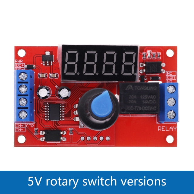 DC 5V 10A Adjustable Time Delay Relay Module LED Digital Timer Rotary ...