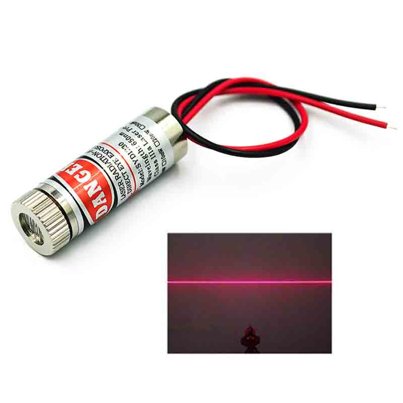 650nm 5mW Red Line Laser Module with Focusable Glass Lens Focus Adjust ...