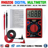 ANENG AN8206 large LCD Screen Digital Multimeter 1999 counts AC/DC voltage RED - eElectronicParts