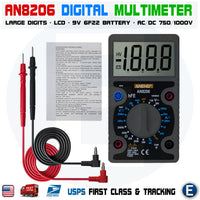 ANENG AN8206 large LCD Screen Digital Multimeter 1999 counts AC/DC voltage black - eElectronicParts