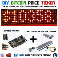 DIY Arduino Bitcoin Crypto Coin Price Ticker Red LED Dot Matrix Display Wi-Fi ESP8266 - eElectronicParts