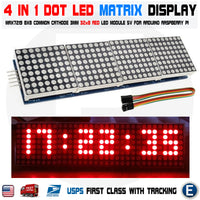 Arduino matrix led display module max7219 5p line 8x32 4 in 1 MCU Raspberry pi - eElectronicParts