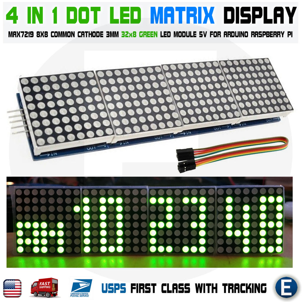Arduino Digital LED Matrix Clock Nano MAX7219 Date Temperature DS3231 ...