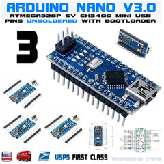 3x Nano V3.0 USB-C Con ATMEGA328P (Non Saldati) – Clogged Nozzle – Compatibili Arduino - Foto 5